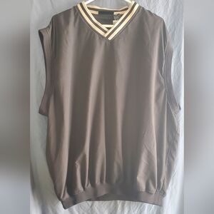 Vintage Men's Black V-Neck Golf Vest With Pockets